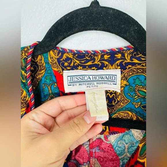 Vintage Jessica Howard Baroque Bright Red Elegant blazer Jacket - Picture 7 of 10